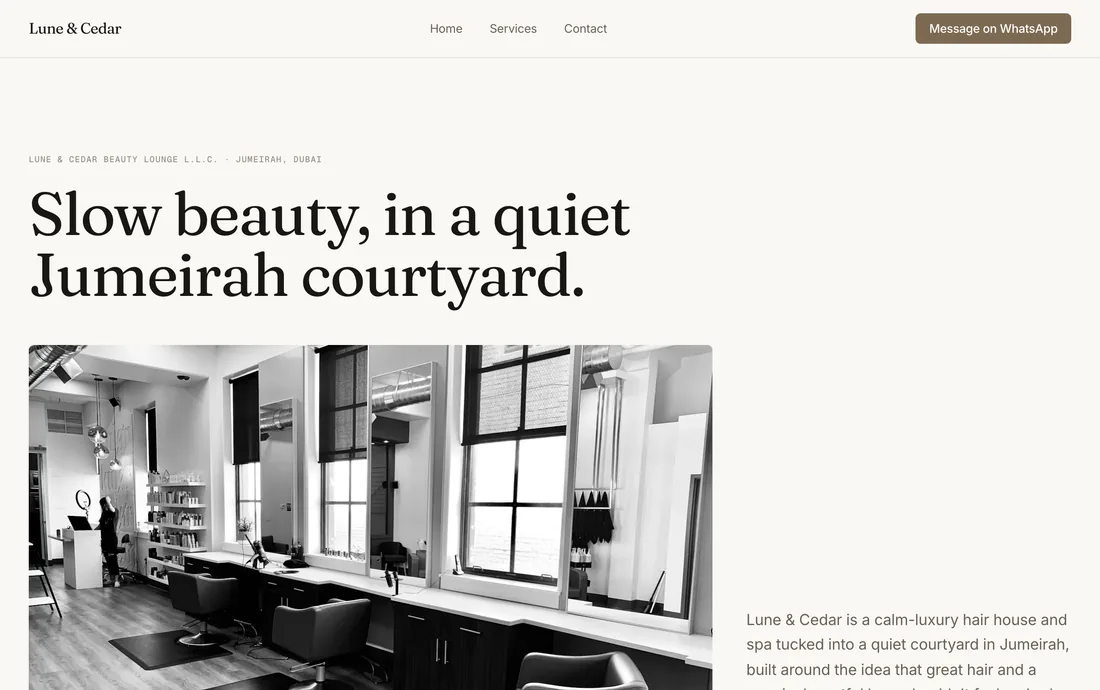 Lune & Cedar — homepage