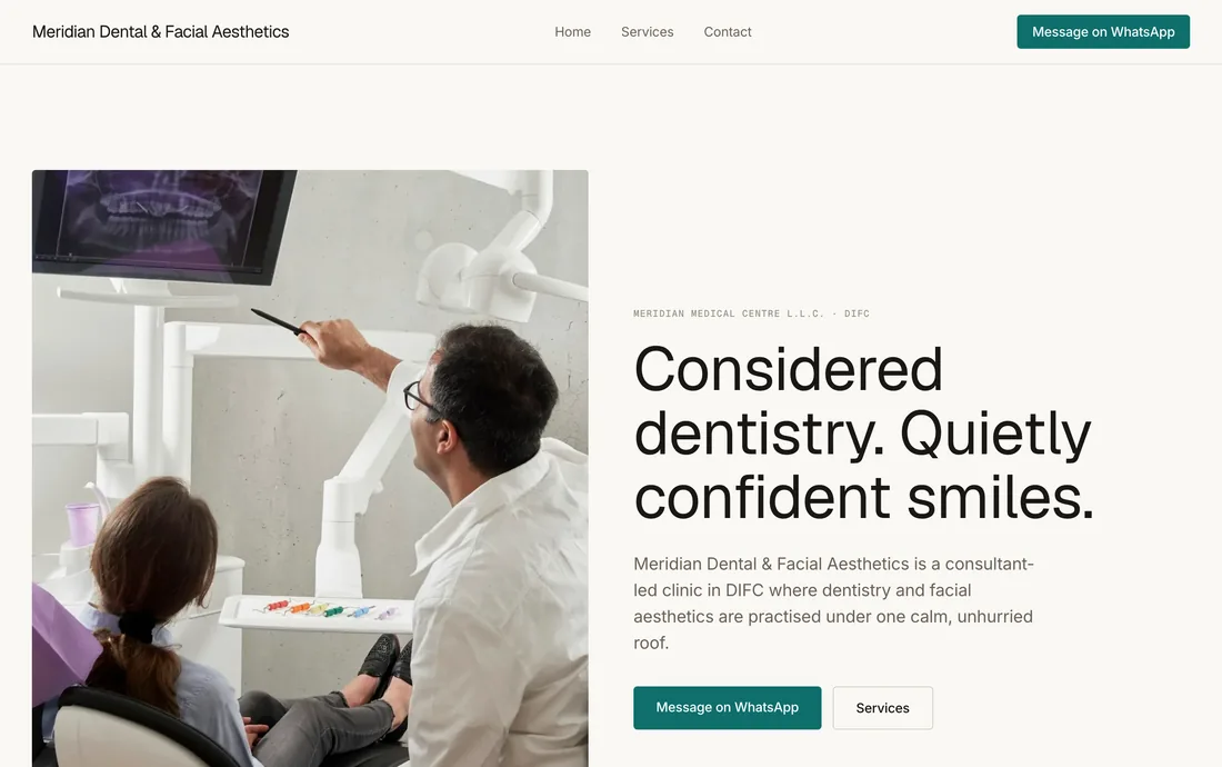 Meridian Dental & Facial Aesthetics — homepage