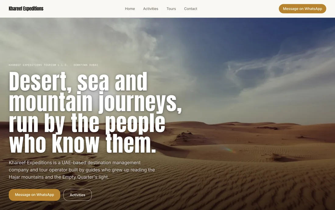 Khareef Expeditions — homepage
